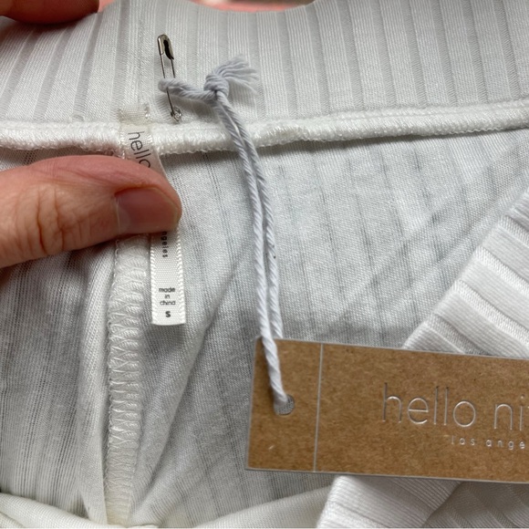 Hello Nite eggshell white ribbed super soft and cozy lounge pants straight fit - Picture 5 of 7